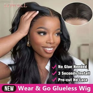 Glueless Wig Human Hair Ready  wear Pre Cut Pre Plucked 4x4