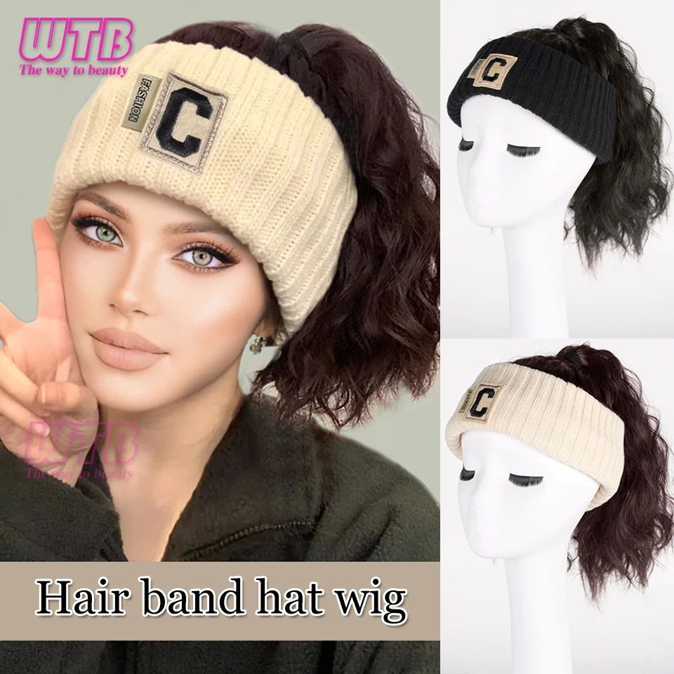 WTB Synthetic Wig Hat Female One-piece Fashion Autumn and Wi