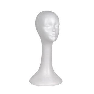 Mannequin Female Foam Long Neck Head Model Hair Hat Wig Glas