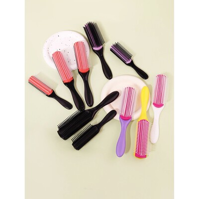 1pcs 9-row wrinkle removal massage curly hair brush, detacha
