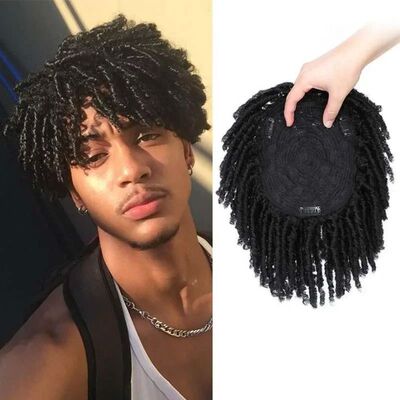 6 Inch Dreadlocks Synthetic Hair Topper Guleless Wig Toupee