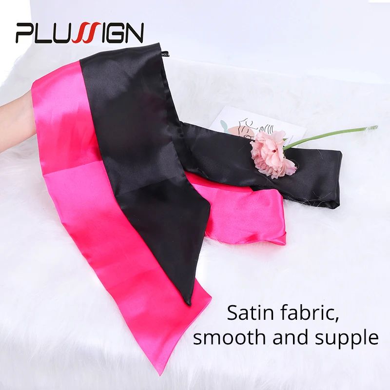 Quality Fashion Satin Scarf For Eags Silk Wig Wrap Black Pin
