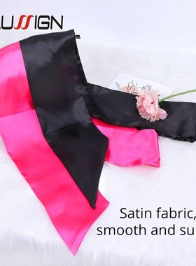 Quality Fashion Satin Scarf For Eags Silk Wig Wrap Black Pin