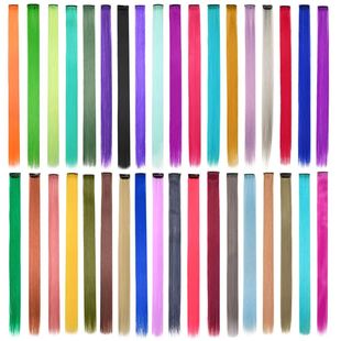 10PCS/Pack Colored Party Highlights Clip in Hair Extensions