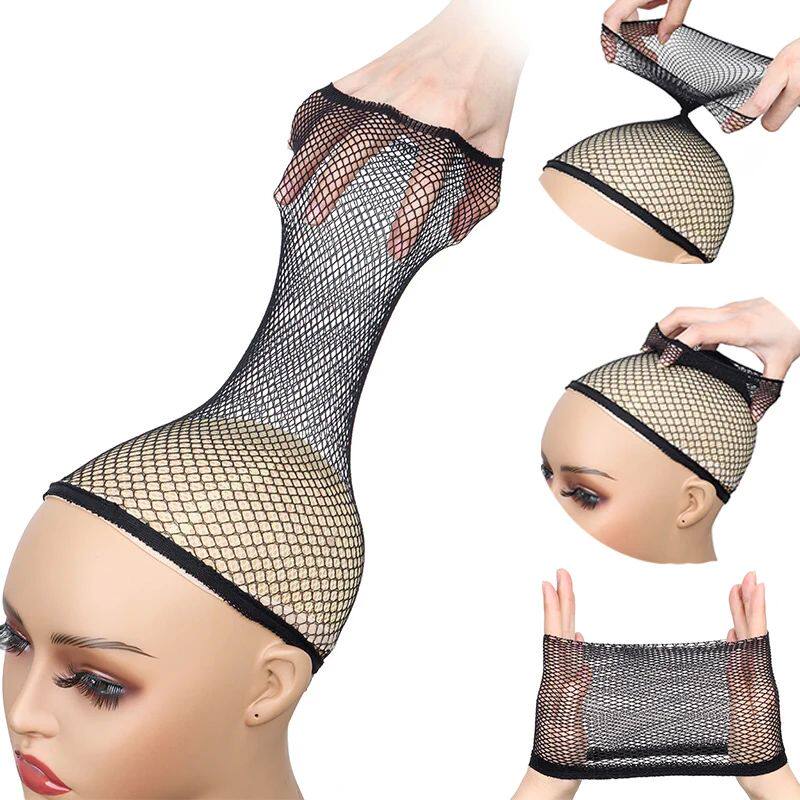 Stretchable Elastic Hair Nets,Black Hairnet Mesh Wig Cap for