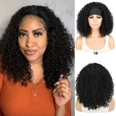 Short Curly Headband Bob Wigs Afro Kinky Curly head band wig