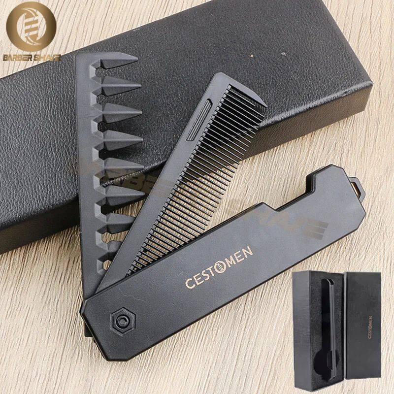 High Quality 2 in 1 Pocket Folding Combs Wide Tooth Oil Head