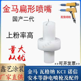 金马扁平喷嘴静电喷涂设备配件扁形一字枪头枪嘴二代喷塑枪配件