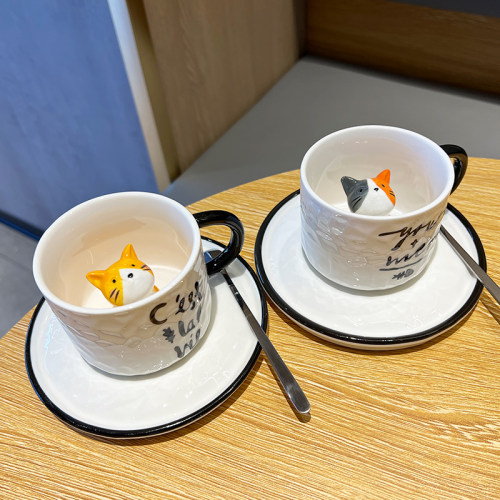 创意卡通动物3d猫咪陶瓷杯