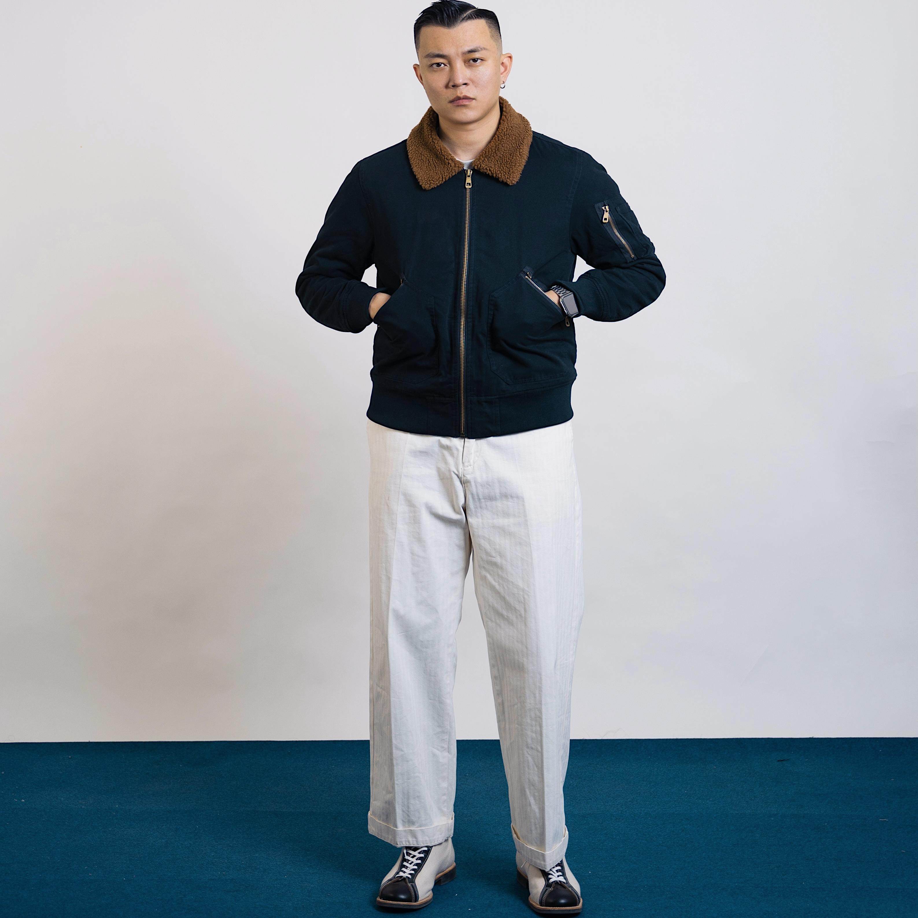 WARPSPEED美式复古翻领羊羔毛加绒加厚保暖冬季飞行夹克,男装,棉衣,淘宝优惠券,粉丝福利购,淘宝优惠卷