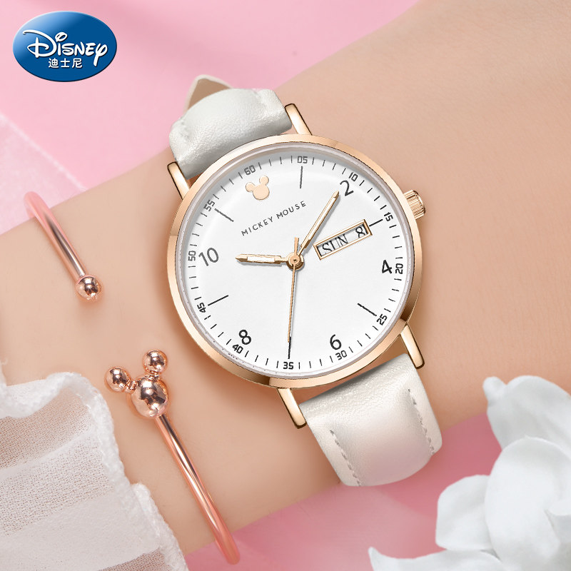 迪士尼手表女ins风简约气质中学生女孩初中生防水夜光韩版高中生