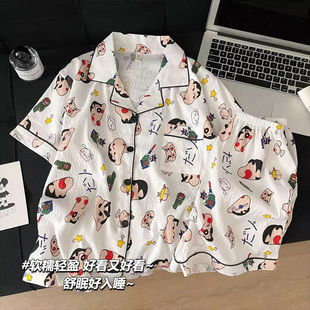 卡通儿童睡衣男短袖夏天小男孩2026新款夏季薄款空调服男童家居服