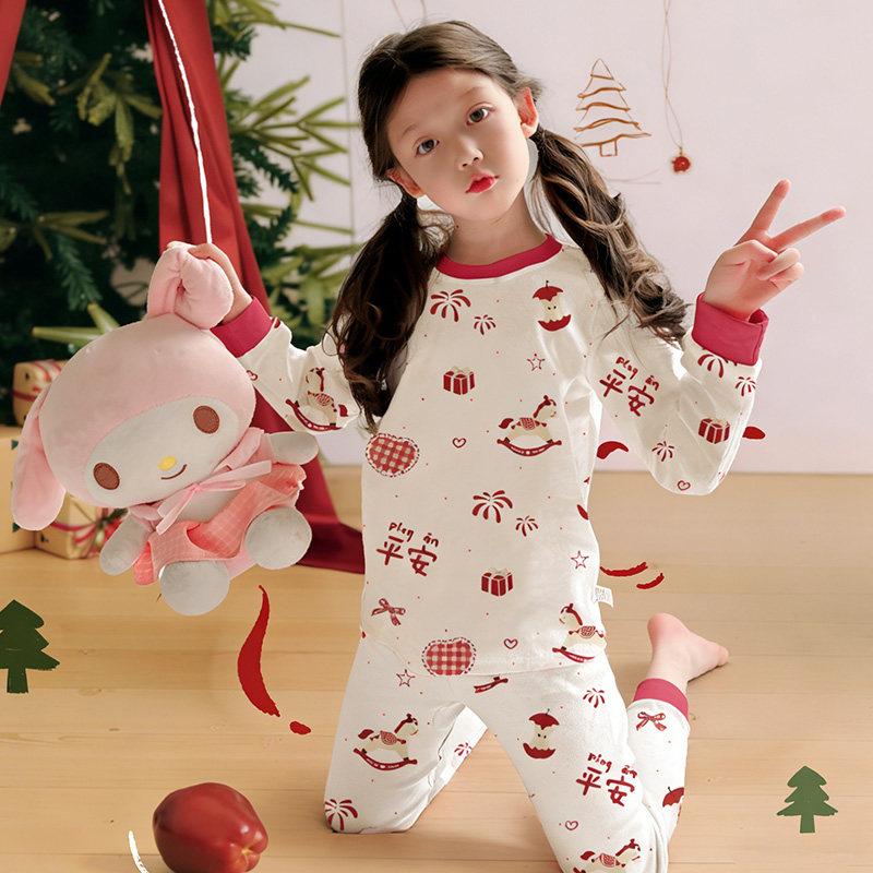 女童红色纯棉内衣套装儿童本命年保暖秋衣秋裤马年12岁女宝宝衣服,童装/婴儿装/亲子装,家居服套装,淘宝优惠券,粉丝福利购,淘宝优惠卷