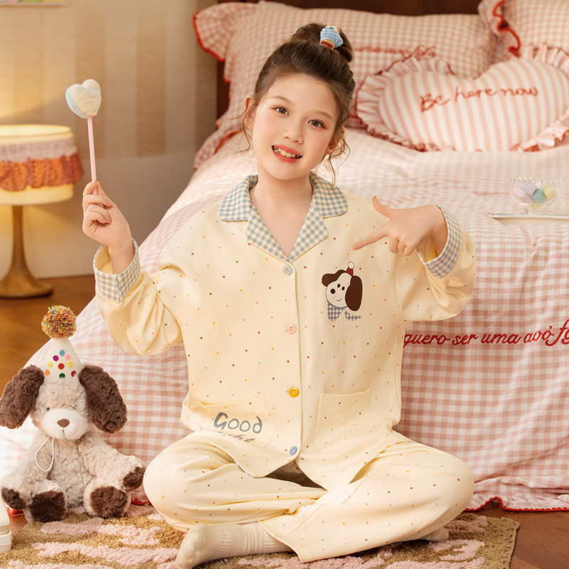 儿童睡衣女童2026新款春秋季纯棉长袖公主女孩大童学生家居服套装
