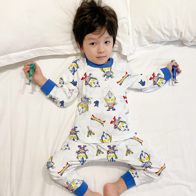 奥特曼睡衣儿童男童纯棉a类内衣宝宝秋衣秋裤冬套装女童2025新款