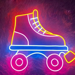 led柔性霓虹灯定制 溜冰鞋旱冰场轮滑网红背景墙装饰复古顺丰包邮
