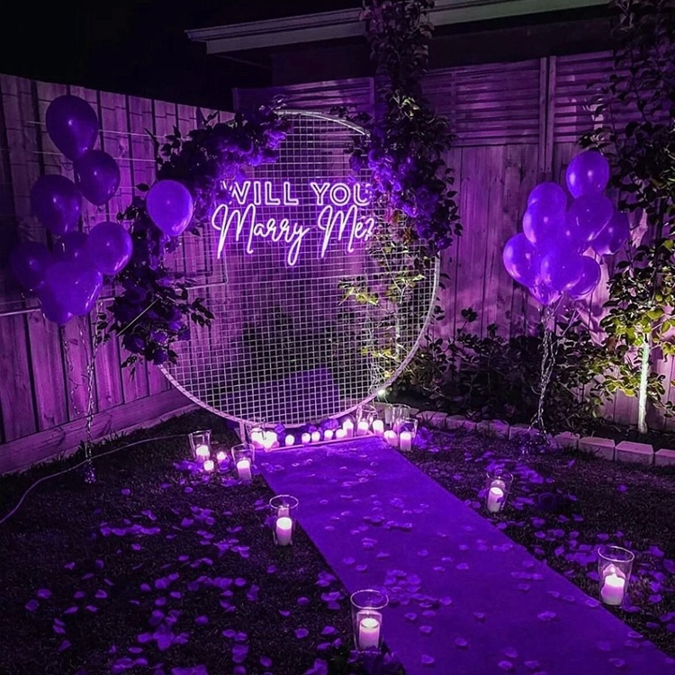 led柔性霓虹灯发光字定制 marry me婚礼婚庆表白求婚网红顺丰包邮