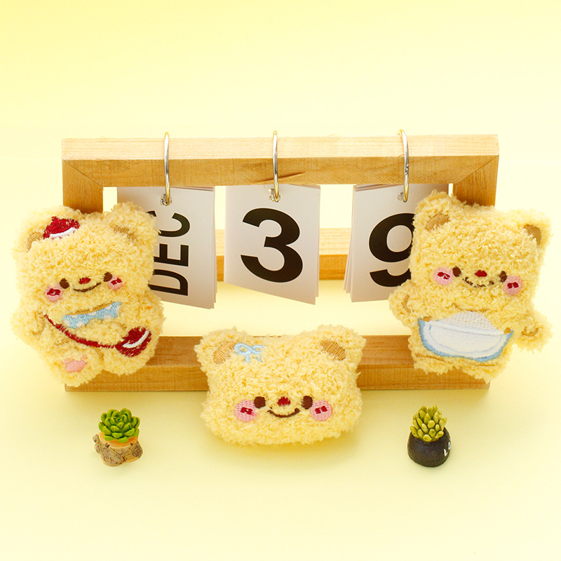 可爱衣服卡通毛绒卷毛黄油小熊包包服手套胸针服饰配饰挂件辅料