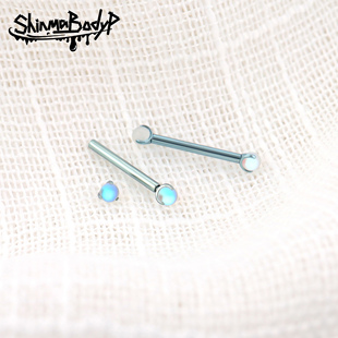 Shinma【月光石】爪镶双球月光石钛合金穿刺养洞内牙乳钉小众性感