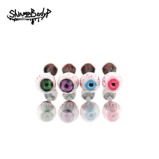 恶魔瞳孔耳钉个性 暗黑恐怖辣妹钛合金平底唇钉 地狱魔眼 Shinma