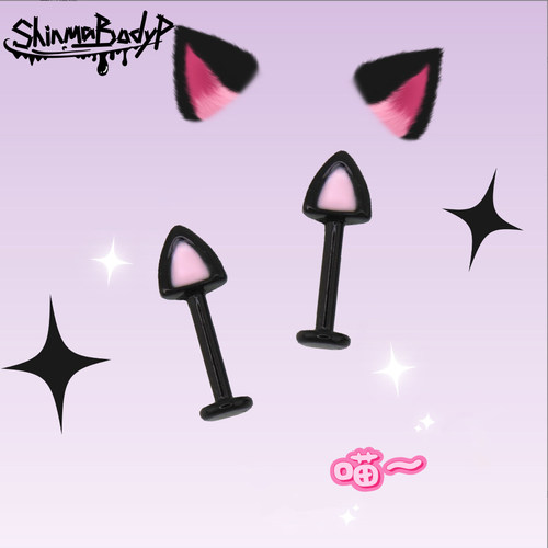 Shinma爱宠日记猫猫恶魔耳钉