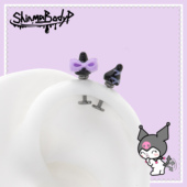 Shinma钛合金甜美可爱卡通库洛米紫黑色耳朵耳骨钉耳轮钉穿刺