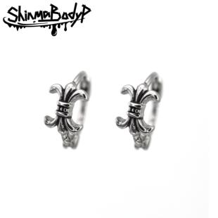 朋克欧美风耳圈耳环耳扣 Shinma钛钢船锚做旧复古玖克罗十字个性