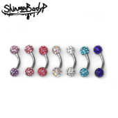 Shinma 钛钢包钻满钻眉钉rook钉耳骨钉辣妹小众超闪个性 穿刺饰品