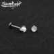 136钛合金纯白半透猫眼石 Shinma 超闪气质冷淡风内牙耳钉唇钉