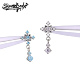 Shinma 落雪 十字雪花挂坠镶锆石甜美设计感钛合金耳钉耳骨钉