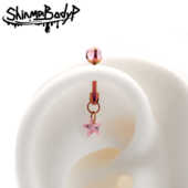 Shinma 136钛合金彩色挂坠耳轮耳骨钉Helix爱心星星锆石内牙