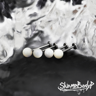 Shinma 钛合金内螺纹透亮高级感精致唇钉耳钉耳骨钉 白蝶贝珍珠