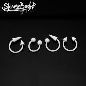 Shinma 钛钢烤漆白色马蹄环尖锥耳骨环恶魔耳环鼻中隔环唇环穿刺