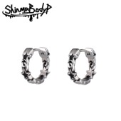 亚比高街金属耳环耳骨环 Shinma 钛钢五角星锁链 土酷穿刺耳饰