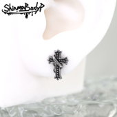 Shinma钛钢复古十字架耳钉男女款 独特小众高级感耳饰 个性