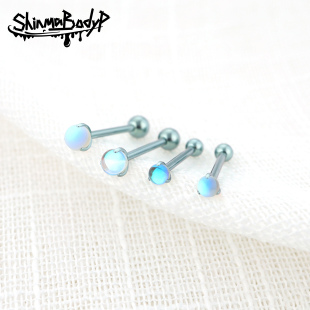 136钛合金舌钉 爪镶月光石超闪甜美小众高级感F Shinma 月光石