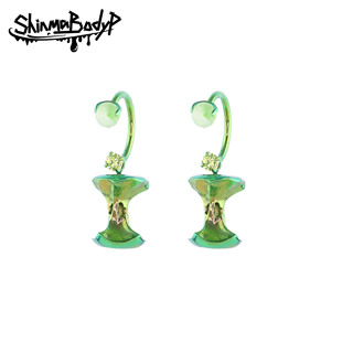 Shinma【青苹果】玉石色系锆石苹果挂坠钛合金马蹄环耳环耳骨环