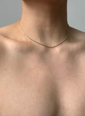 SCMEN短款锁骨链素链气质气质简约不掉色男金银项链女1.22