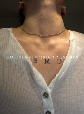SCMEN镀18k蛇骨链个性锁骨链