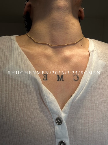 SCMEN镀18k蛇骨链个性锁骨链