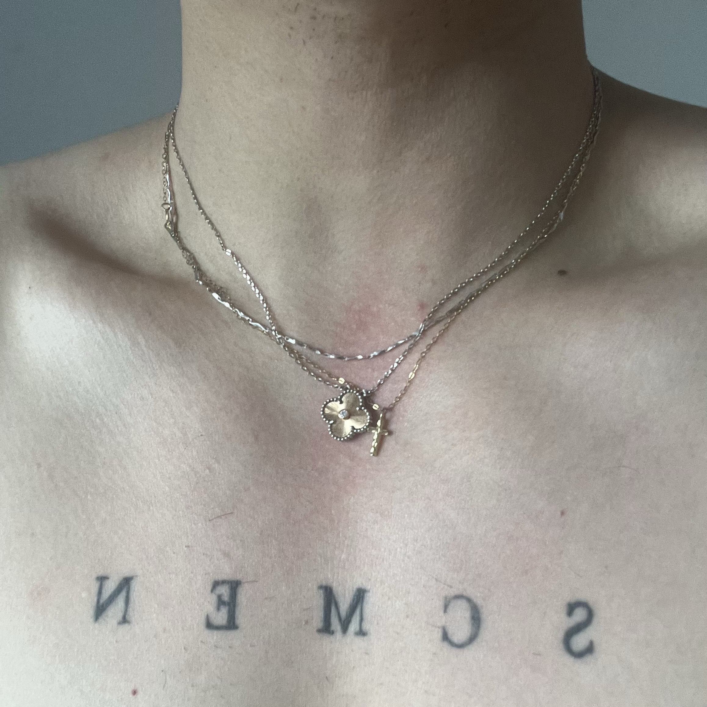 SCMEN宝石镶嵌情侣不褪色项链