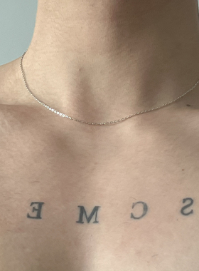 SCMEN s999纯银高级性感基础素链男女锁骨链简约可叠带项链