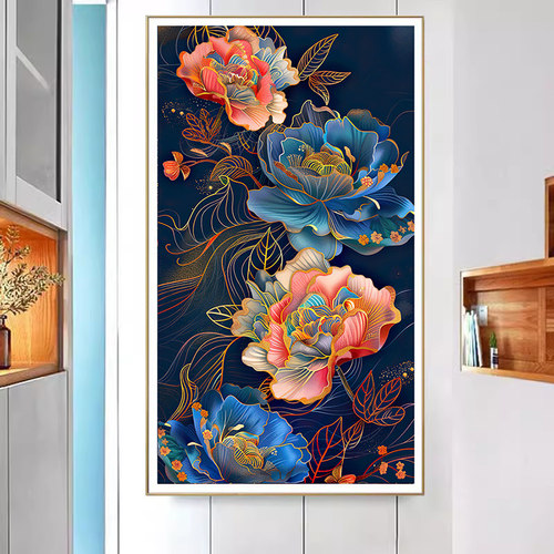 皇室蒙娜丽莎国朝插画牡丹十字绣