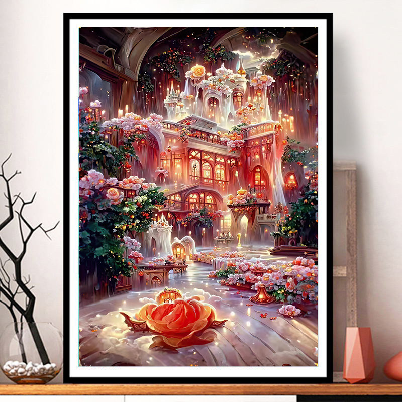 梦幻城堡小屋新品十字绣2025新款绣线客厅小件风景画玄关手工刺绣,居家布艺,十字绣套件,淘宝优惠券,粉丝福利购,淘宝优惠卷