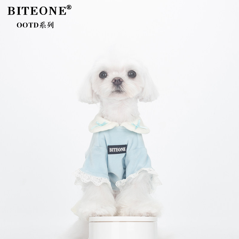 BITEONE【25023】猫咪狗狗秋冬衣服韩系少女风银狐绒保暖面料