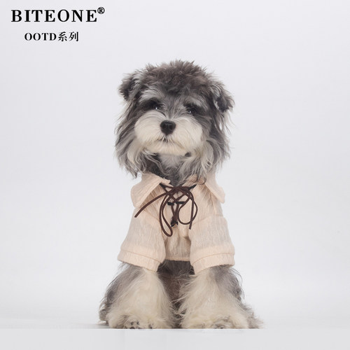 BITEONE【白色飞行】设计师款狗狗衣服2026秋冬复古老钱风内搭