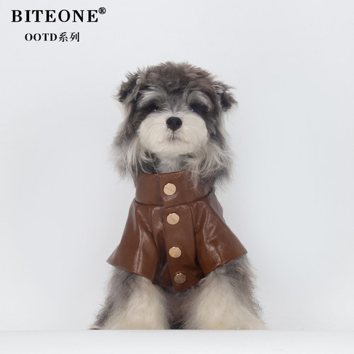 BITEONE【摇滚朗姆】猫咪狗狗衣服秋冬新款美式复古摇滚皮衣