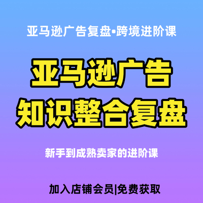 亚马逊广告复盘教程 新手到成熟卖家全阶段运营进阶学习资料