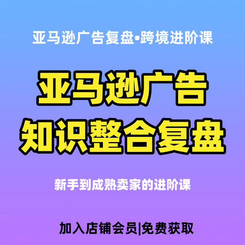 亚马逊广告复盘教程 新手到成熟卖家全阶段运营进阶学习资料