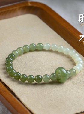 和田玉晴水6mm渐变手串